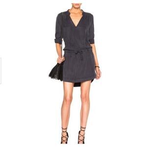 Pam & Gela Washed Grey Tencil Shirt Dress - Small